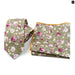 Floral Cotton Ties And Pocket Square Set For Business