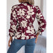 Floral Print Long Sleeve Casual Top For Women