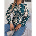 Floral Print Long Sleeve Casual Top For Women