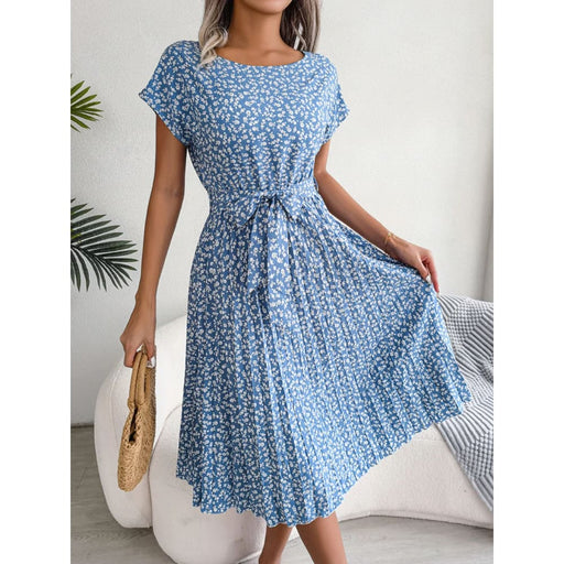 Floral Print Pleated Dress for Women
