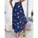 Floral Print Ruffled Asymmetrical Skirt For Women