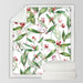 Flowers Sherpa Throw Blanket Leaves Red Green White