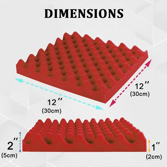 Foam For Wall Soundproofing 6/12/24pcs Egg Crate Panels