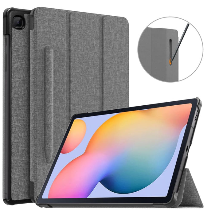 Tri - fold Cover With Pen Holder For Galaxy Tab S6 Lite