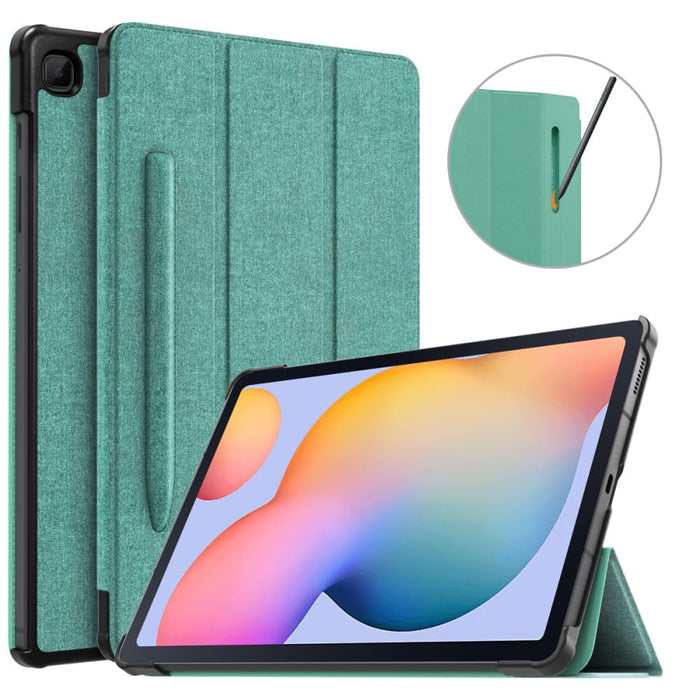 Tri - fold Cover With Pen Holder For Galaxy Tab S6 Lite