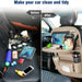 Foldable Car Seat Organizer With Table Tray And Pockets