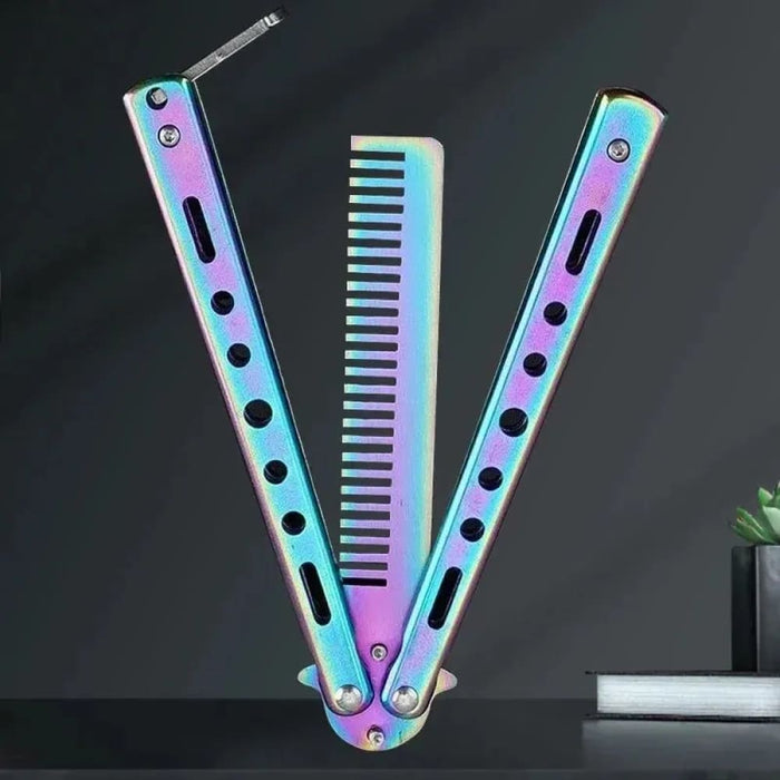 Foldable Comb Stainless Steel Butterfly Knife For Hair