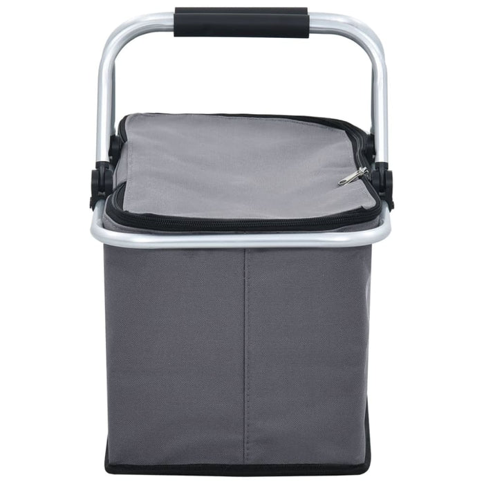 Foldable Cool Bag Grey 46x27x23 Cm Aluminium Aiiax