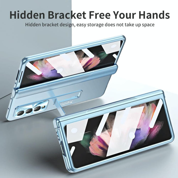 Foldable Electroplated Hinge Phone Case For Samsung Galaxy