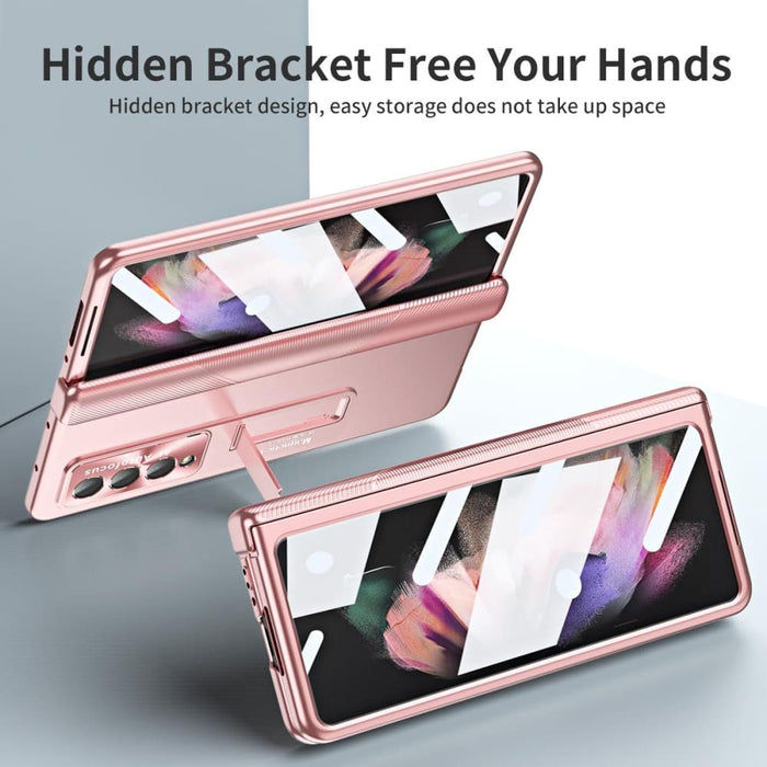 Foldable Electroplated Hinge Phone Case For Samsung Galaxy