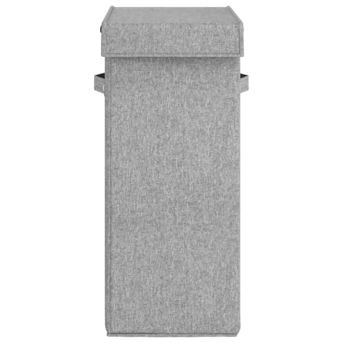 Foldable Laundry Hamper Grey 26x34.5x59.5 Cm Faux Linen