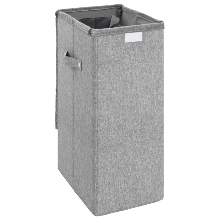 Foldable Laundry Hamper Grey 26x34.5x59.5 Cm Faux Linen