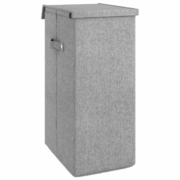 Foldable Laundry Hamper Grey 26x34.5x59.5 Cm Faux Linen