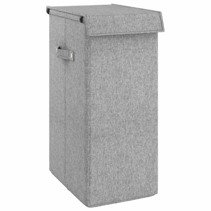 Foldable Laundry Hamper Grey 26x34.5x59.5 Cm Faux Linen