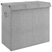 Foldable Laundry Hamper Grey 64.5x34.5x59 Cm Faux Linen