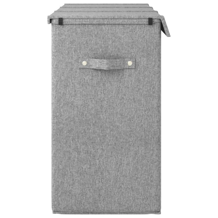 Foldable Laundry Hamper Grey 64.5x34.5x59 Cm Faux Linen