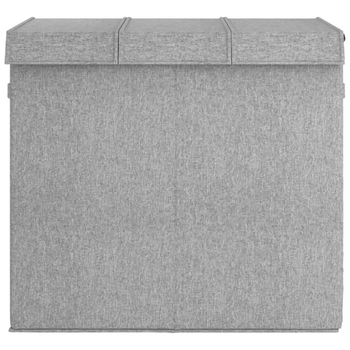 Foldable Laundry Hamper Grey 64.5x34.5x59 Cm Faux Linen