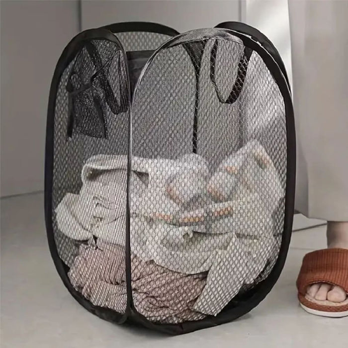 Foldable Mesh Laundry Basket Large Capacity Storage