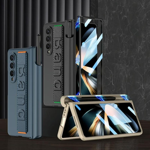 Foldable Phone Case With Magnetic Hinge And Wrist Strap