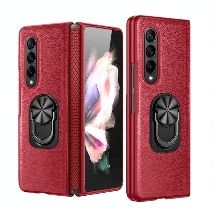 Foldable Phone Case With Ring Holder Gkk Litchi Pattern