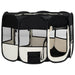 Foldable Dog Playpen With Carrying Bag Black 110x110x58 Cm