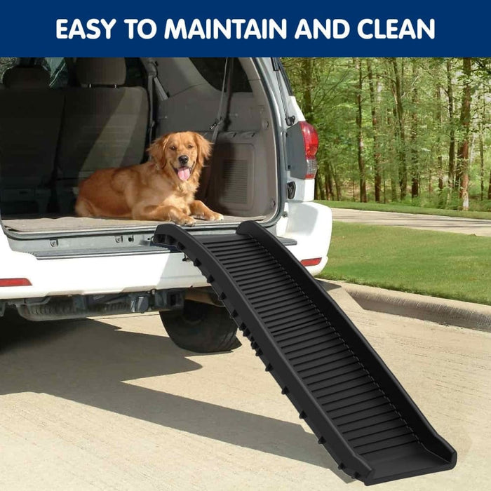 Foldable Car Dog Ramp Vehicle Ladder Step Stairs - Black