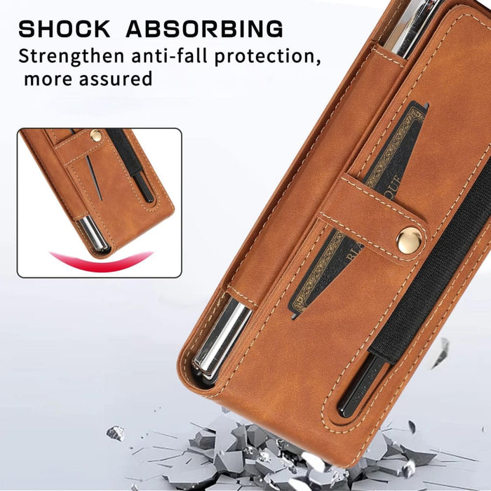 Foldable Shockproof Leather Phone Case Stylus For Samsung