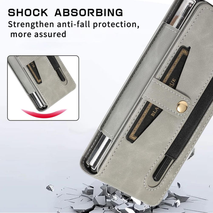 Foldable Shockproof Leather Phone Case Stylus For Samsung