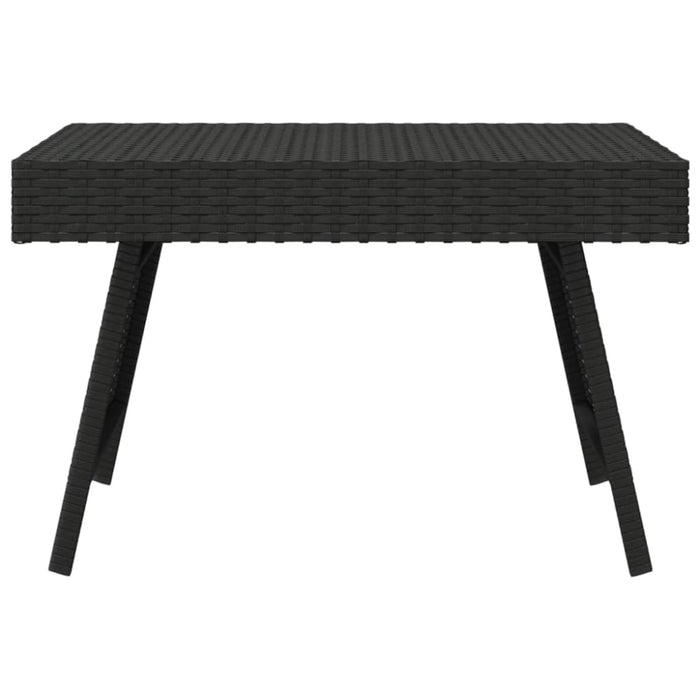 Foldable Side Table Black 60x40x38 Cm Poly Rattan Tokabn