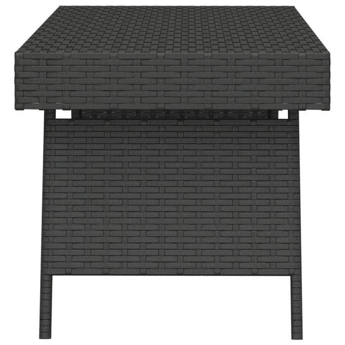 Foldable Side Table Black 60x40x38 Cm Poly Rattan Tokabn