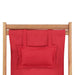 Folding Beach Chair Fabric And Wooden Frame Red Atkkp