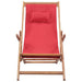 Folding Beach Chair Fabric And Wooden Frame Red Atkkp