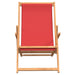 Folding Beach Chair Solid Wood Teak Red Toiibb