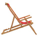 Folding Beach Chair Solid Wood Teak Red Toiibb