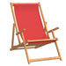 Folding Beach Chair Solid Wood Teak Red Toiibb