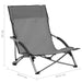 Folding Beach Chairs 2 Pcs Grey Fabric Toxako