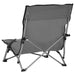 Folding Beach Chairs 2 Pcs Grey Fabric Toxako