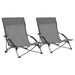 Folding Beach Chairs 2 Pcs Grey Fabric Toxako