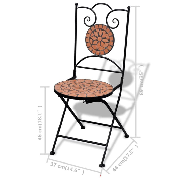 Folding Bistro Chairs 2 Pcs Ceramic Terracotta Aopxk