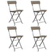 Folding Bistro Chairs 4 Pcs Grey Poly Rattan And Steel