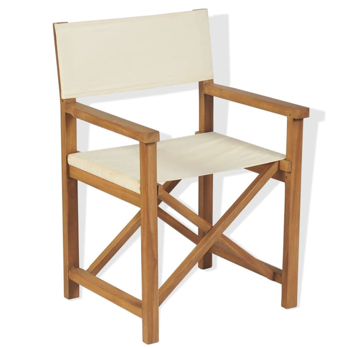 Folding Director’s Chairs 2 Pcs Solid Teak Wood Tbpipxn