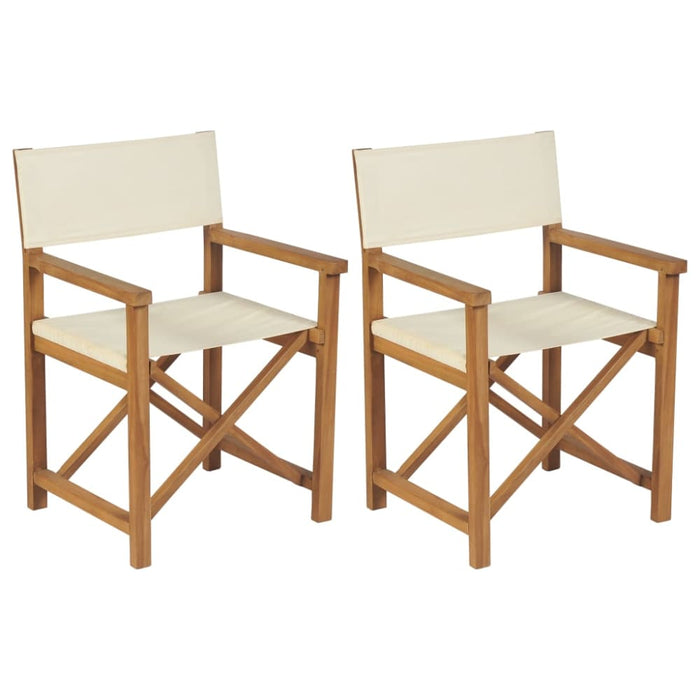 Folding Director’s Chairs 2 Pcs Solid Teak Wood Tbpipxn