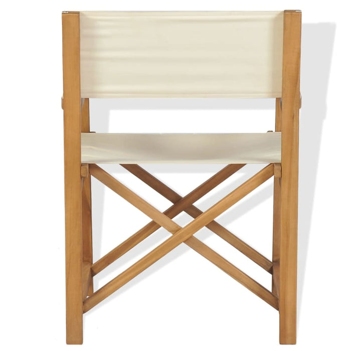 Folding Director’s Chairs 2 Pcs Solid Teak Wood Tbpipxn