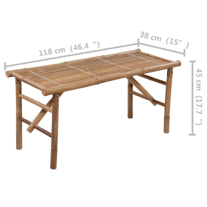 Folding Garden Bench With Cushion 118 Cm Bamboo Tbltnpb