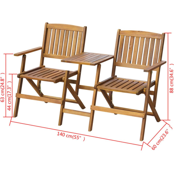 Folding Garden Bench With Tea Table 140 Cm Solid Acacia