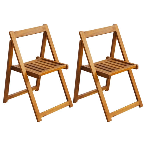 Folding Garden Chairs 2 Pcs Solid Acacia Wood Axllb