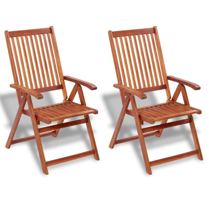 Folding Garden Chairs 2 Pcs Solid Acacia Wood Brown Aonxb