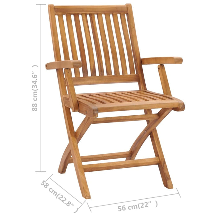 Folding Garden Chairs 2 Pcs Solid Teak Wood Topoba