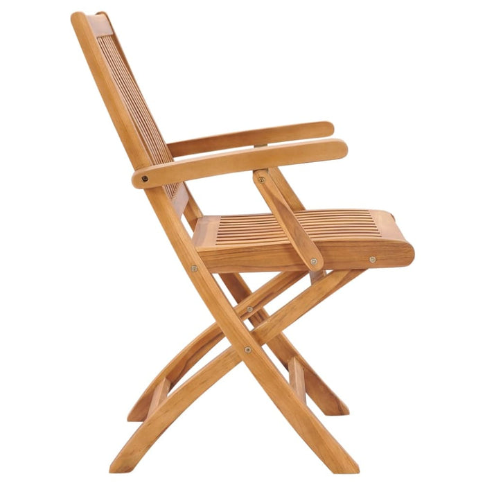 Folding Garden Chairs 2 Pcs Solid Teak Wood Topoba