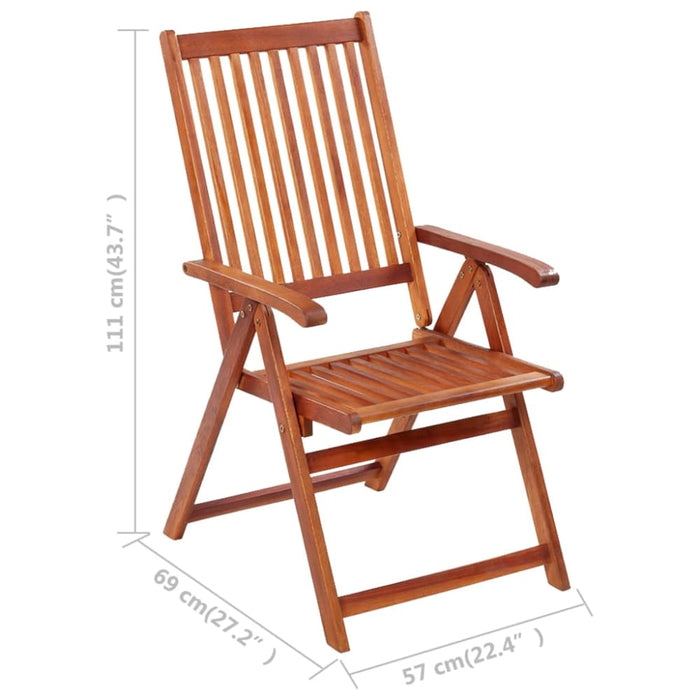 Folding Garden Chairs 3 Pcs Solid Acacia Wood Tobxkt